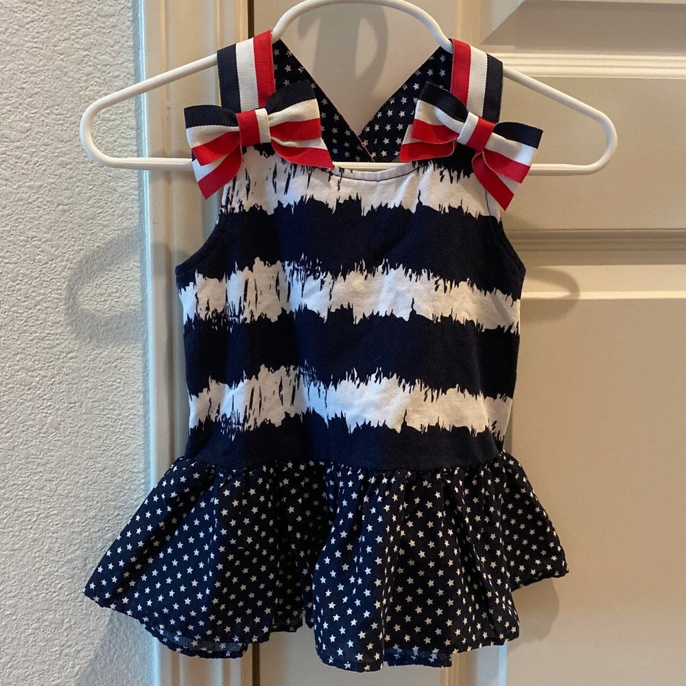 Red White and Blue Summer dress baby girl 12m